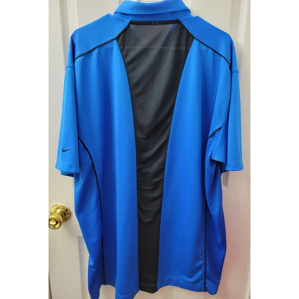 Nike Golf Nike Fit Dry Mens XXL 2X Blue Black Short Sleeve 1/4 Zip EUC